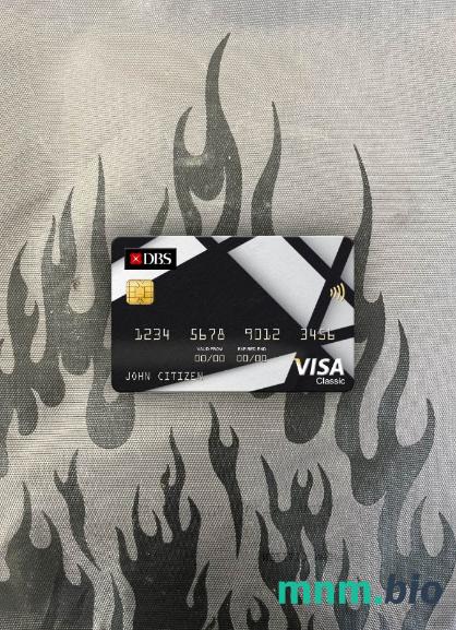 Singapore DBS bank visa classic card wygląd fotograficzny skan PSD + zdjęcie